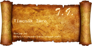 Timcsák Imre névjegykártya
