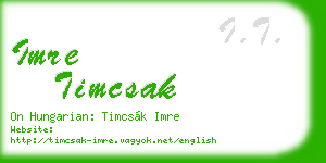 imre timcsak business card