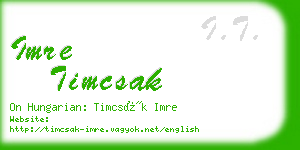 imre timcsak business card